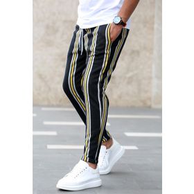 Madmext 4086 Sarı Çizgili Erkek Eşofman