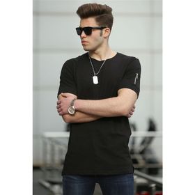 Madmext 4103 Siyah Fermuar Detaylı Erkek T-shirt