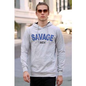 Madmext 4147 Gri Kapşonlu Erkek Sweatshirt