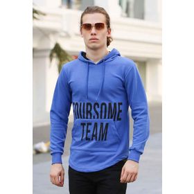 Madmext 4148 Saks Kapşonlu Erkek Sweatshirt