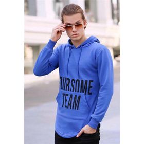 Madmext 4148 Saks Kapşonlu Erkek Sweatshirt
