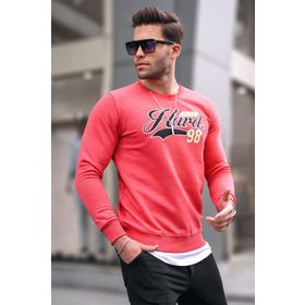 Madmext 4375 Baskılı Pudra Erkek Sweatshirt