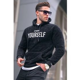 Madmext 4390 Siyah Kapşonlu Erkek Sweatshirt