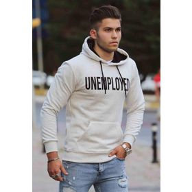 Madmext 4393 Beyaz Kapşonlu Erkek Sweatshirt