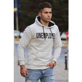 Madmext 4393 Beyaz Kapşonlu Erkek Sweatshirt