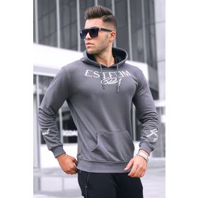 Madmext 4402 Füme Baskılı Kapşonlu Erkek Sweatshirt