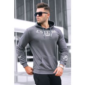 Madmext 4402 Füme Baskılı Kapşonlu Erkek Sweatshirt