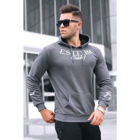 Madmext 4402 Füme Baskılı Kapşonlu Erkek Sweatshirt