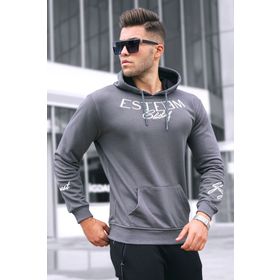 Madmext 4402 Füme Baskılı Kapşonlu Erkek Sweatshirt
