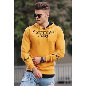 Madmext 4402 Sarı Kapşonlu Erkek Sweatshirt