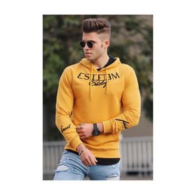 Madmext 4402 Sarı Kapşonlu Erkek Sweatshirt