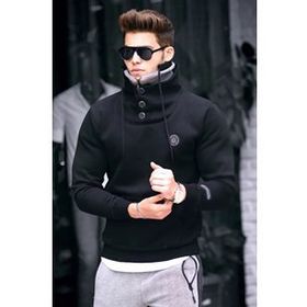 Madmext 4411 Siyah Erkek Sweatshirt