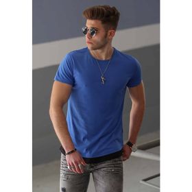 Madmext 4465 Basic Saks Erkek T-Shirt