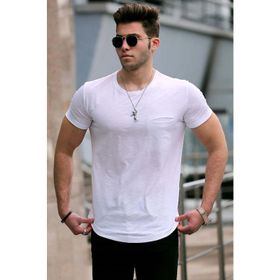 Madmext 4474 Beyaz Erkek T-Shirt