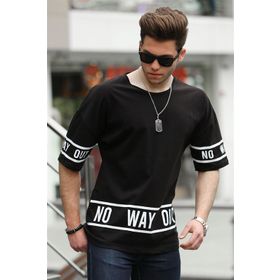 Madmext 4483 Baskılı Siyah Erkek T-shirt