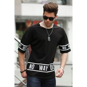 Madmext 4483 Baskılı Siyah Erkek T-shirt