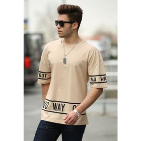 Madmext 4483 Bej Erkek T-shirt
