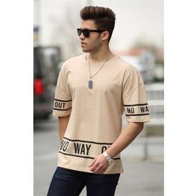 Madmext 4483 Bej Erkek T-shirt
