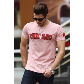 Madmext 4485 Baskılı Pudra Erkek T-shirt