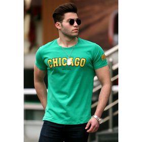 Madmext 4485 Baskılı Yeşil Erkek T-shirt