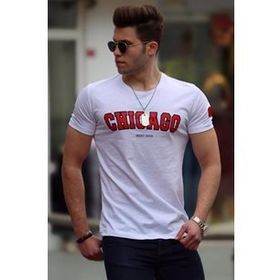 Madmext 4485 Beyaz Erkek T-shirt