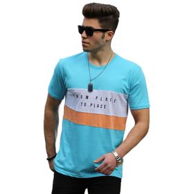 Madmext 4499 Baskılı Turkuaz Erkek T-shirt