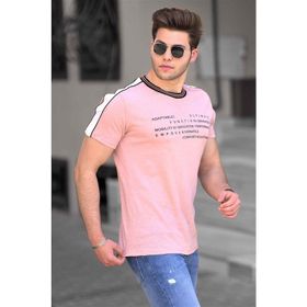 Madmext 4530 Baskılı Pudra Erkek T-shirt