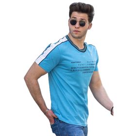 Madmext 4530 Baskılı Turkuaz Erkek T-shirt