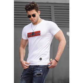 Madmext 4589 Beyaz Erkek T-shirt