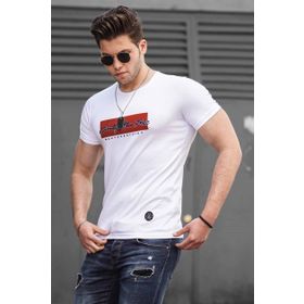 Madmext 4589 Beyaz Erkek T-shirt