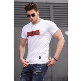 Madmext 4589 Beyaz Erkek T-shirt