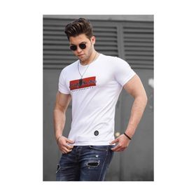 Madmext 4589 Beyaz Erkek T-shirt