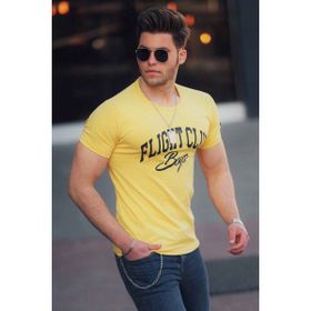 Madmext 4591 Baskılı Sarı Erkek T-shirt