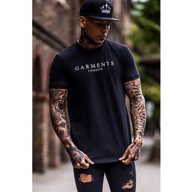 Madmext 4592 Siyah Yırtıklı Baskılı Erkek T-shirt