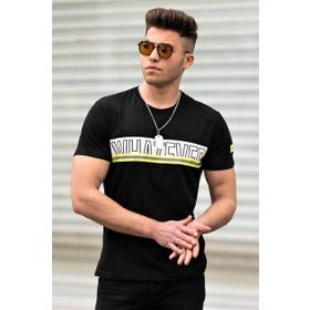 Madmext 4592 Siyah Yırtıklı Baskılı Erkek T-shirt
