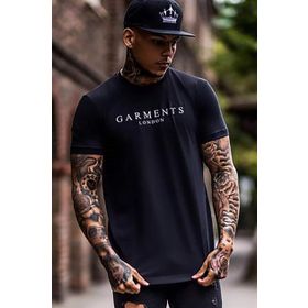 Madmext 4592 Siyah Yırtıklı Baskılı Erkek T-shirt