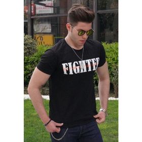 Madmext 4592 Siyah Yırtıklı Baskılı Erkek T-shirt