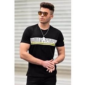Madmext 4592 Siyah Yırtıklı Baskılı Erkek T-shirt