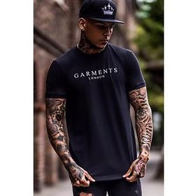 Madmext 4592 Siyah Yırtıklı Baskılı Erkek T-shirt