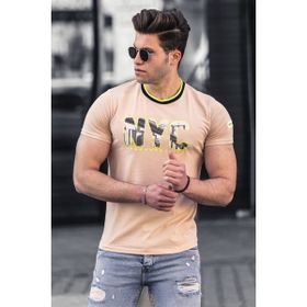 Madmext 4606 Camel Baskılı Erkek T-shirt