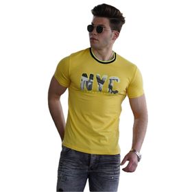 Madmext 4606 Sarı Baskılı Erkek T-shirt