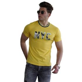 Madmext 4606 Sarı Baskılı Erkek T-shirt