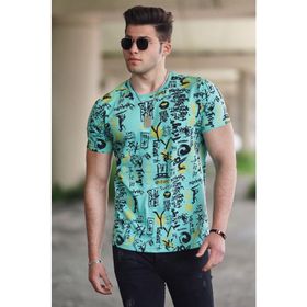 Madmext 4626-1 Turkuaz Erkek Tişört