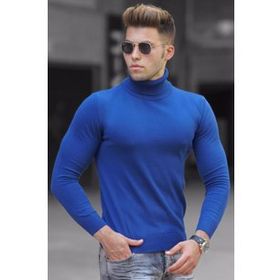 Madmext 4656 İndigo Erkek Kazak