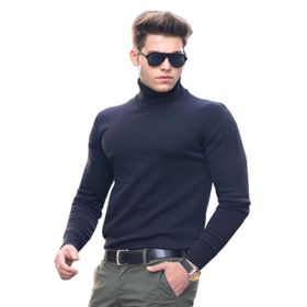 Madmext 4656 Lacivert Balıkçı Yaka Erkek Kazak