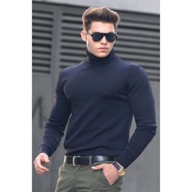 Madmext 4656 Lacivert Balıkçı Yaka Erkek Kazak