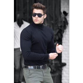 Madmext 4656 Siyah Erkek Kazak