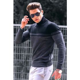 Madmext 46750 Siyah Erkek Kazak