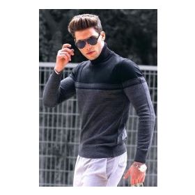 Madmext 46750 Siyah Erkek Kazak