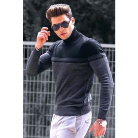 Madmext 46750 Siyah Erkek Kazak